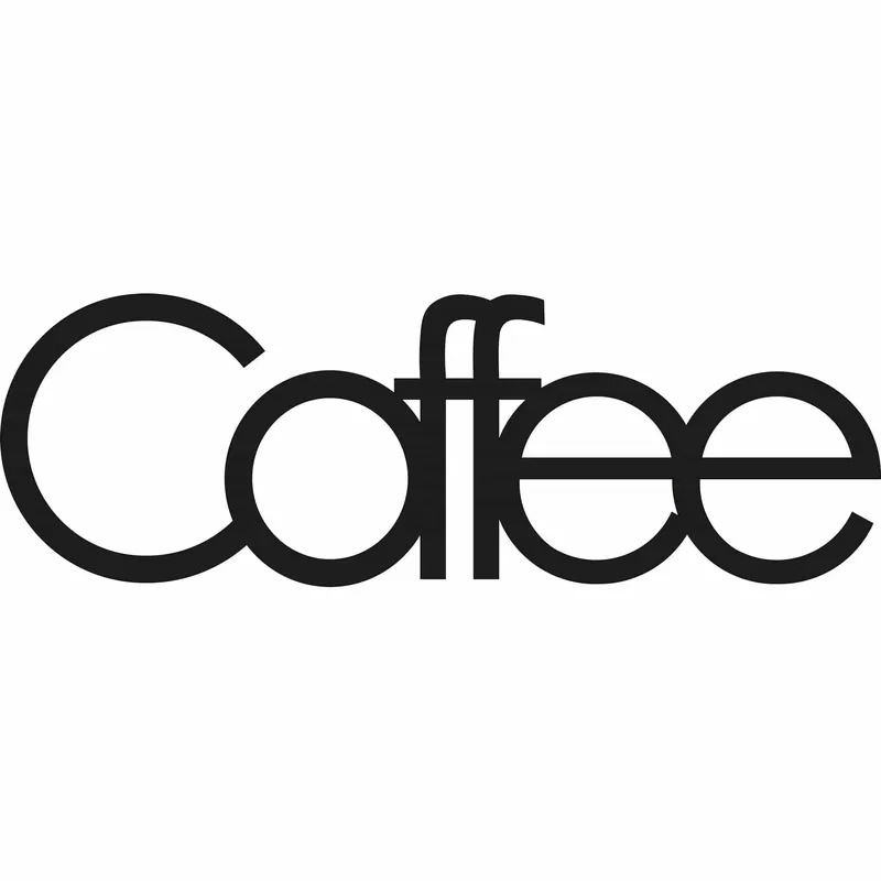 Decoratiune perete COFFEE, negru, metal, 50x17 cm Reducere extra