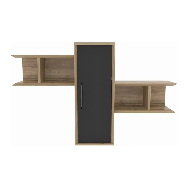 Raft OLIDA, nuc/negru, PAL melaminat, 119x35x52 cm Expediere rapidă