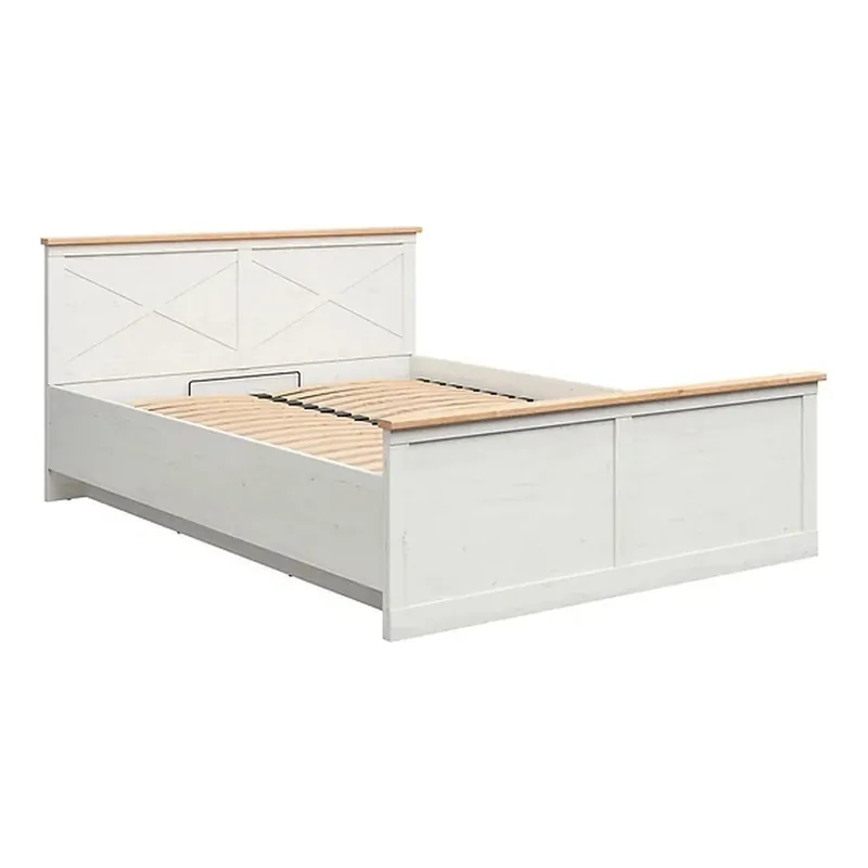 Livrare rapidă Pat FRIJA 160x200, alb, PAL/metal, cu somiera si lada de depozitare
