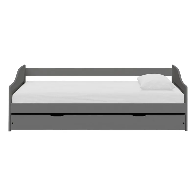Nu rata Pat extensibil LAURA NEW 90x200, gri, lemn/metal, cu somiera