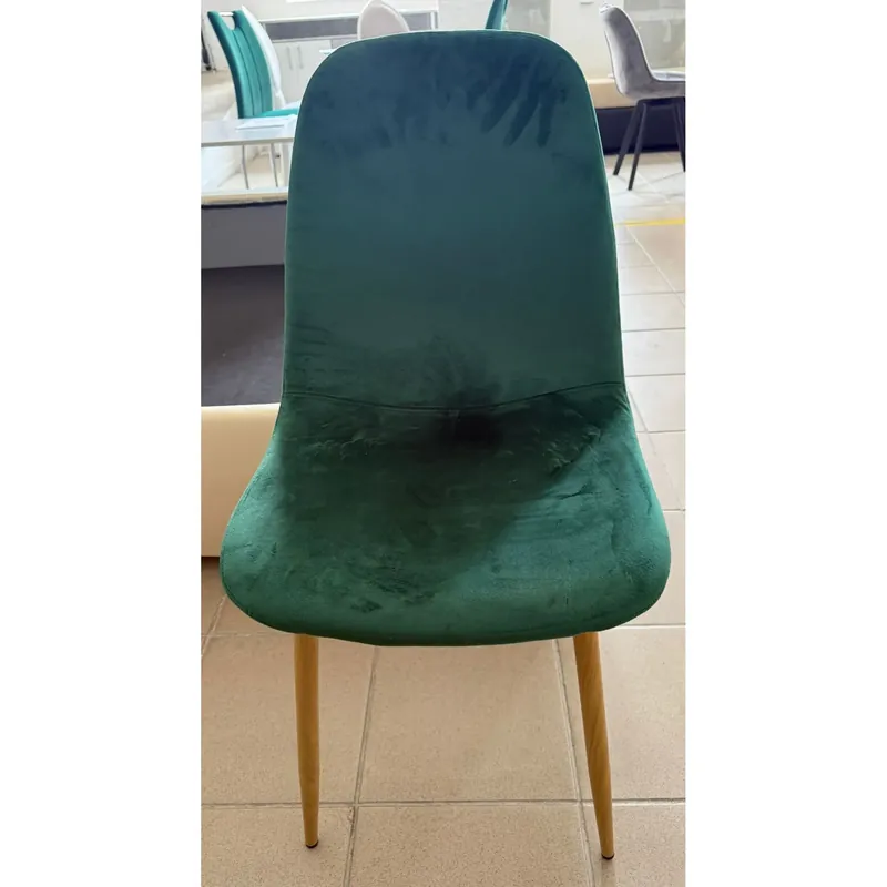 PRODUS RESIGILAT - Scaun LEGA NEW, verde/fag, stofa catifelata/metal, 45x56x85 cm Reducere