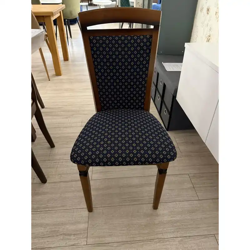 Cumpără online PRODUS RESIGILAT - Scaun DKRS-II, albastru marin/nuc, stofa clasica/metal, 46x55x94 cm