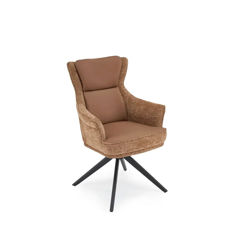 Scaun rotativ K611, maro, piele ecologica/stofa, 64x66x96 cm Ofertă exclusivă