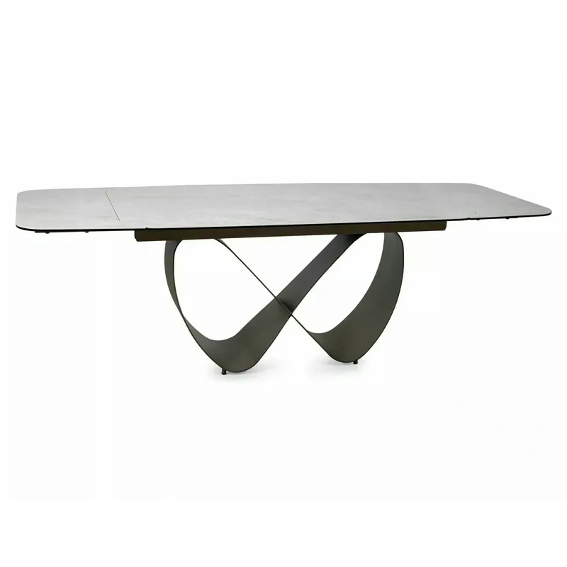 Masă extensibilă INFINITY, bej/cupru, sticlă securizată/ceramică/metal, 160–240x95x76 cm Cel mai bun preț