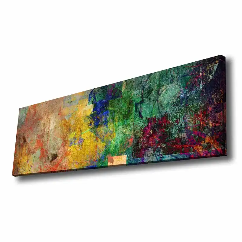 Tablou 887GLR1012, multicolor, panza/lemn, 90x30 cm Calitate înaltă