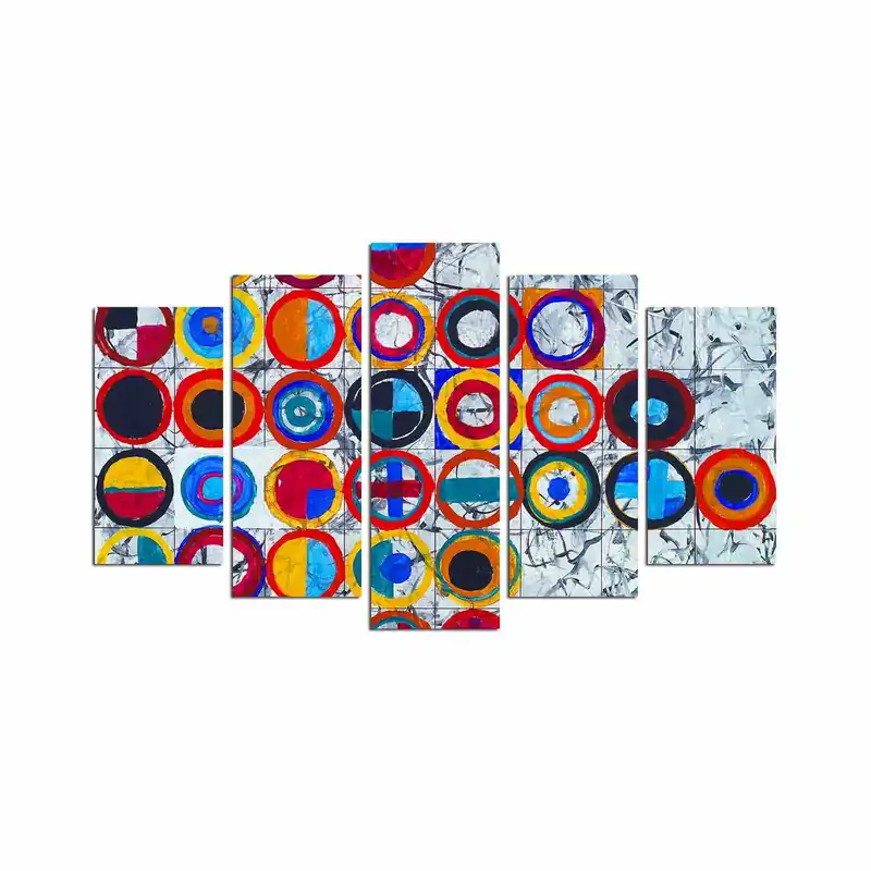 Retur gratuit Set 5 tablouri 5ABSMDF-49, multicolor, 110x60 cm