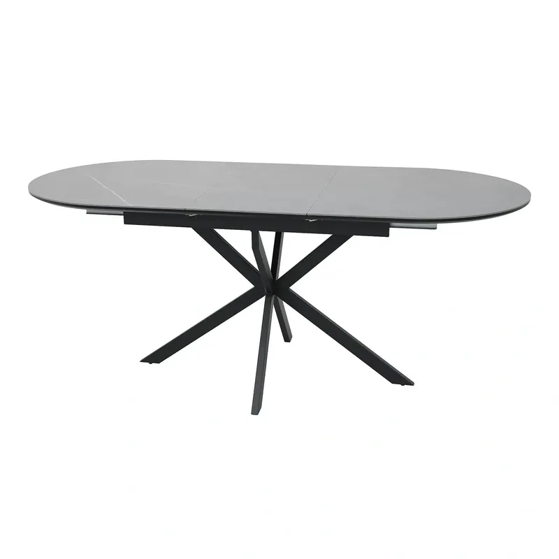 Masa extensibila GASTON, gri mat cu efect de marmura, ceramica/metal, 140/180x80x76 cm Vezi acum