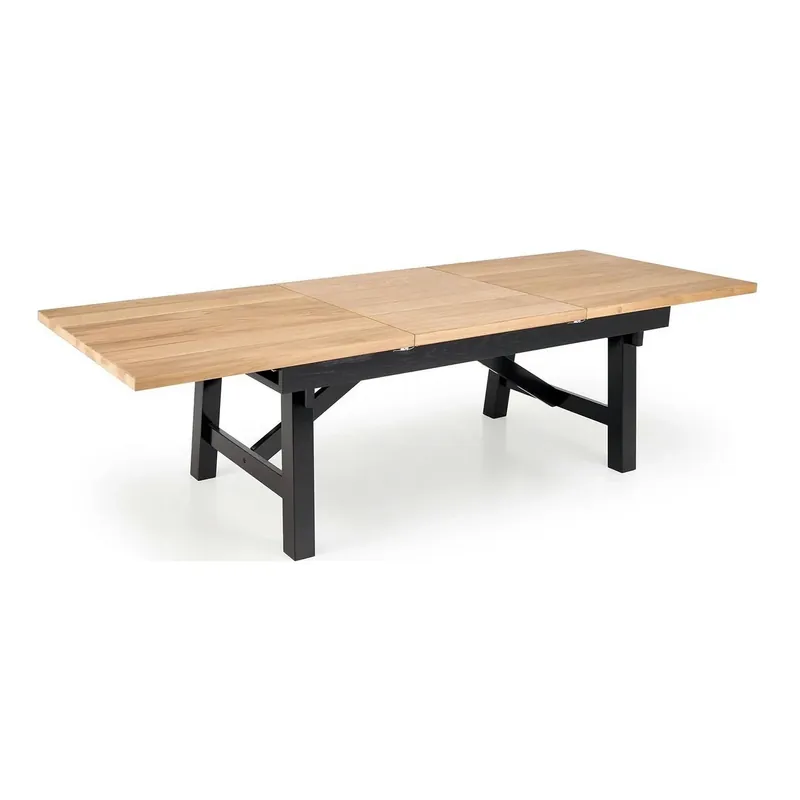Disponibil imediat Masa extensibila FIESTA, stejar natural/negru, 200/280x100x77 cm