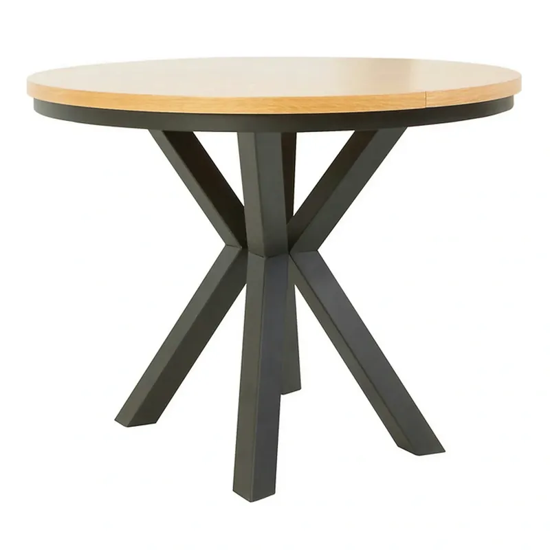 Vezi acum Masa extensibila ELAND, stejar/negru, PAL laminat/metal, 100/200x100x76 cm