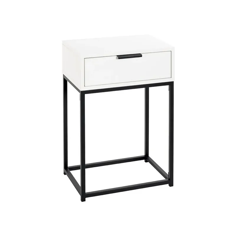 Noptiera MALMO, alb/negru, PAL/metal, 40x28x60 cm Expediere rapidă