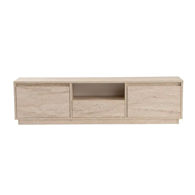 Preț mic Comoda TV VANGUARD, bej cu efect de piatra travertin, PAL, 160x30x42 cm