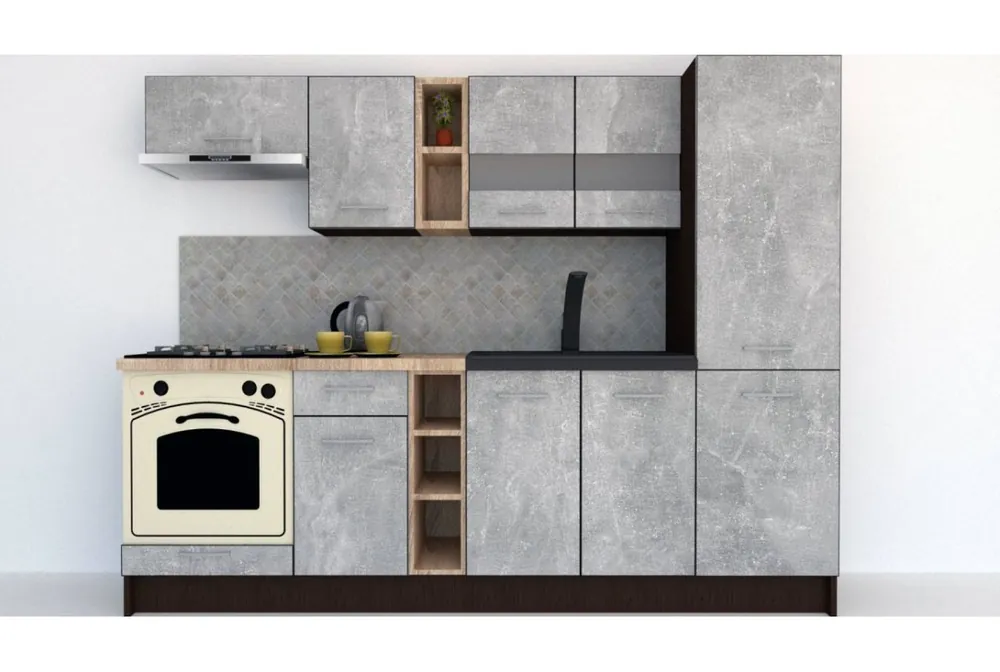 Bucatarie MARINA NEW 250 A Wenge / Decor 4298 Ofertă