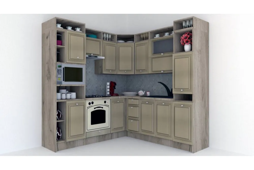 Bucatarie de Colt LEEA ART CORNER FRONT MDF CANYON 220-220 B ST. K002 / decor 243 Ofertă limitată