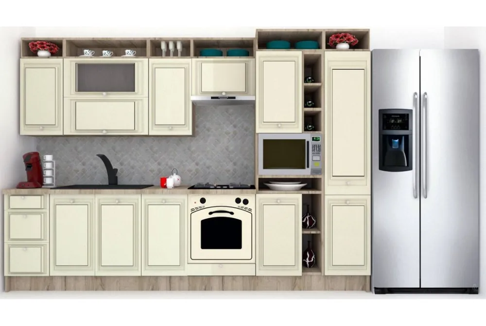 Bucatarie LEEA ART FRONT MDF STILE 320C K002 / decor 191 Chilipir
