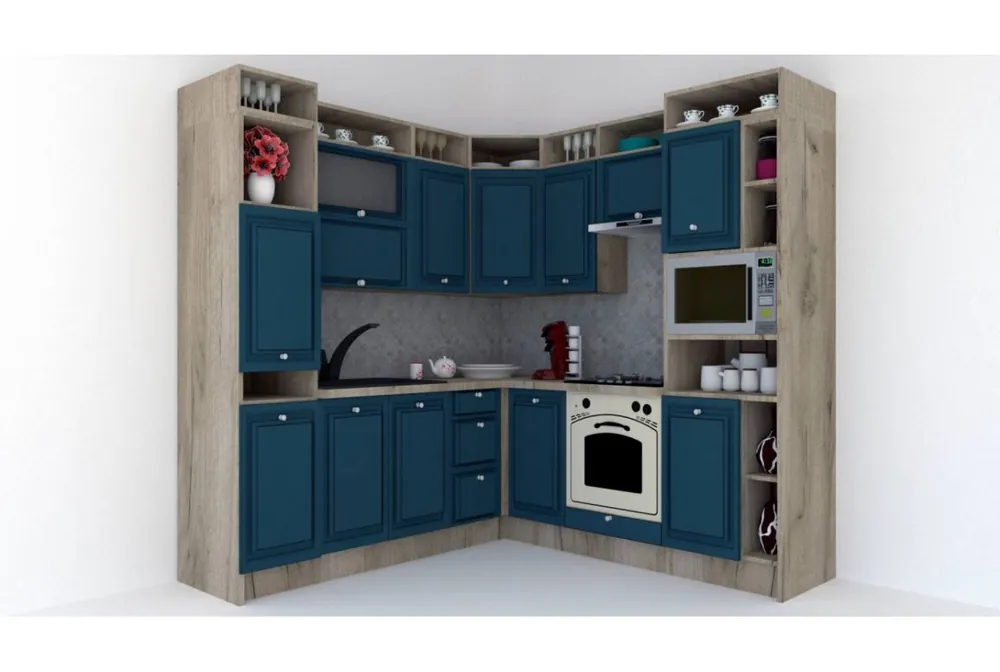Bucatarie de Colt LEEA ART CORNER FRONT MDF REGULARNY 220-220 B DR. K002 / decor 259 Livrare expres