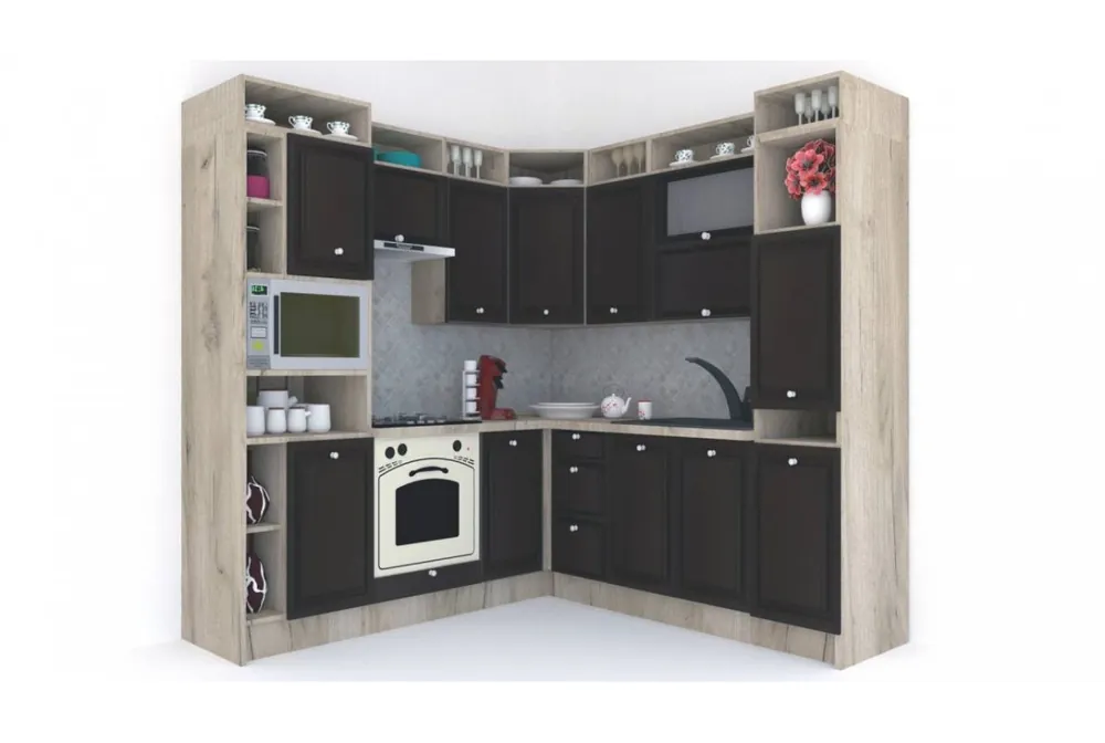 Bucatarie de Colt LEEA ART CORNER FRONT MDF OLDER 220-220 B ST. K002 / decor 244 Ofertă limitată
