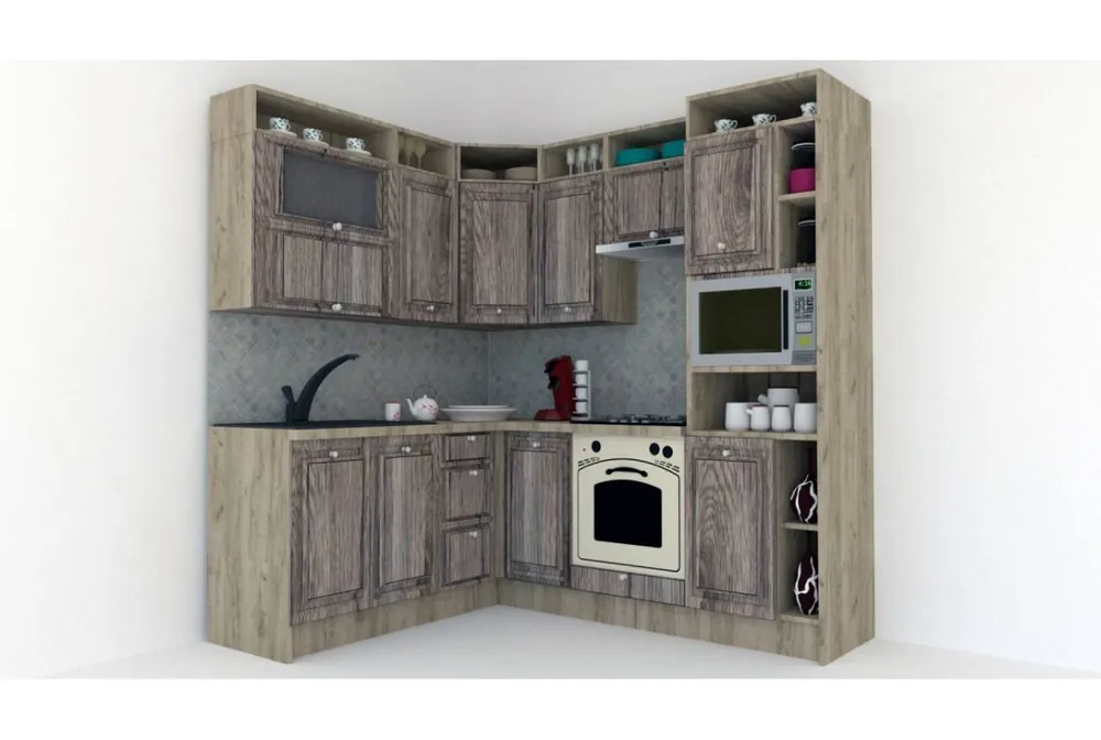 Bucatarie de Colt LEEA ART CORNER FRONT MDF OLDER 180-220 A DR. K002 / decor 213 Retur gratuit