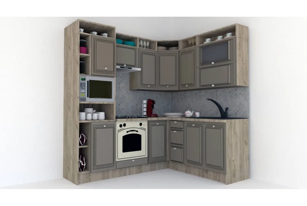 Bucatarie de Colt LEEA ART CORNER FRONT MDF OLDER 180-220 A ST. K002 / decor 200 Premium