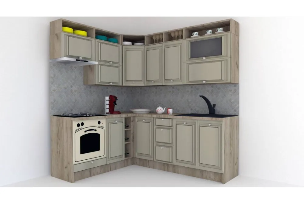 Ultima șansă Bucatarie de Colt LEEA ART CORNER FRONT MDF REGULARNY 180-220 B ST. K002 / decor 161