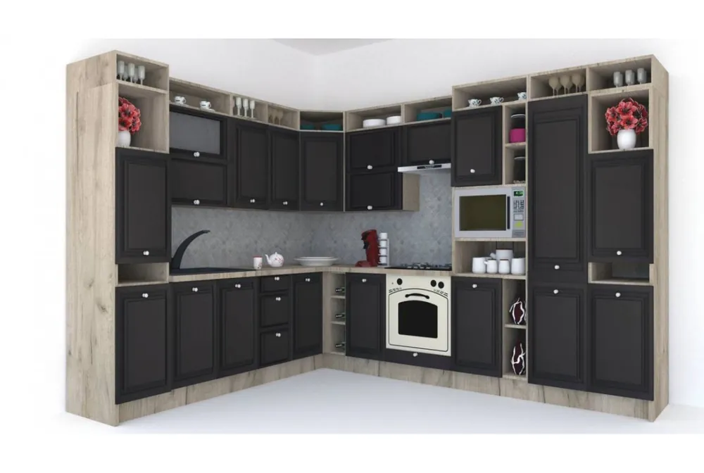 Bucatarie de Colt LEEA ART CORNER FRONT MDF EKRAN 260-320 DR. K002 / decor 225 Retur ușor