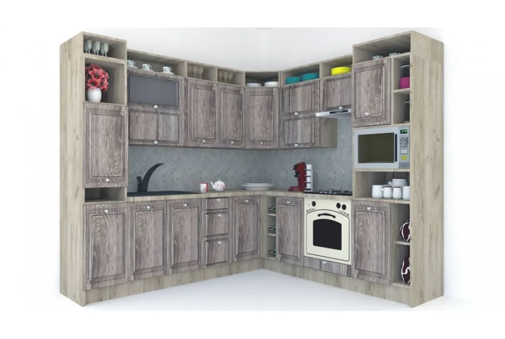 Cumpără acum Bucatarie de Colt LEEA ART CORNER FRONT MDF CANYON 240-260 DR. K002 / decor 213