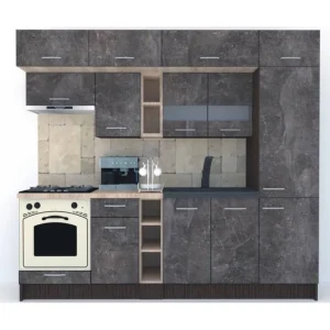 Bucatarie BIGMAR 250 A Wenge / Decor 4299 Preferatul clienților