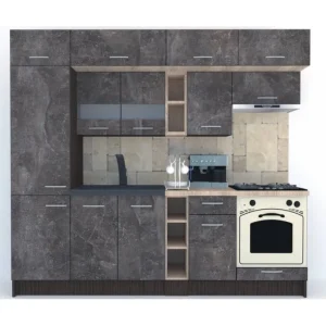 Bucatarie BIGMAR 250 B Wenge / Decor 4299 Ofertă specială