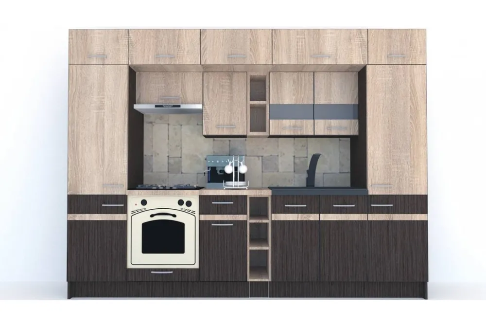 Bucatarie BIGMAR 300 Wenge / Stejar Sonoma Chilipir