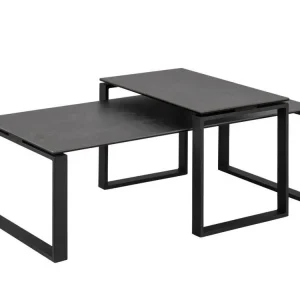 Super ofertă Set de măsuțe de cafea Norsica 421 (Gri inchis + Negru)