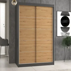 Dulap Mandeville 164 (Antracit + Stejar artizan) Calitate înaltă
