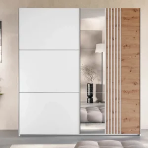 Noutate Dulap Honolulu 253 (Alb + Stejar Wotan)