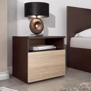 Cumpără online Noptiera , wenge + stejar sonoma