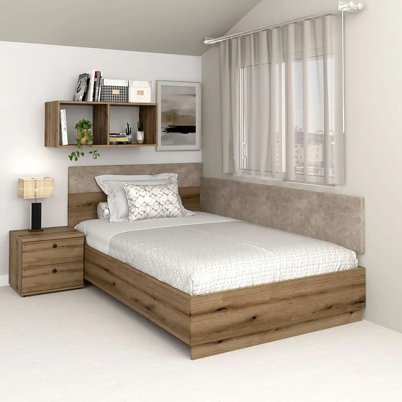 Vezi acum Pat colt cu saltea inclusa AMBRO, 120x200, Stejar