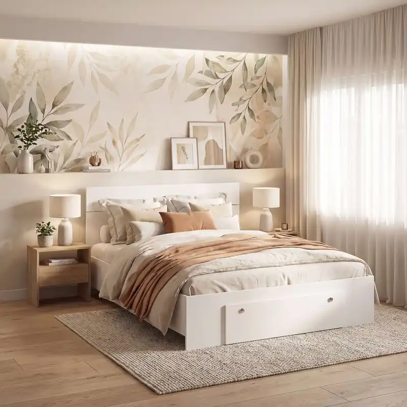 Pat AMBRO fara saltea, 160x200, sertar frontal, Alb Calitate înaltă