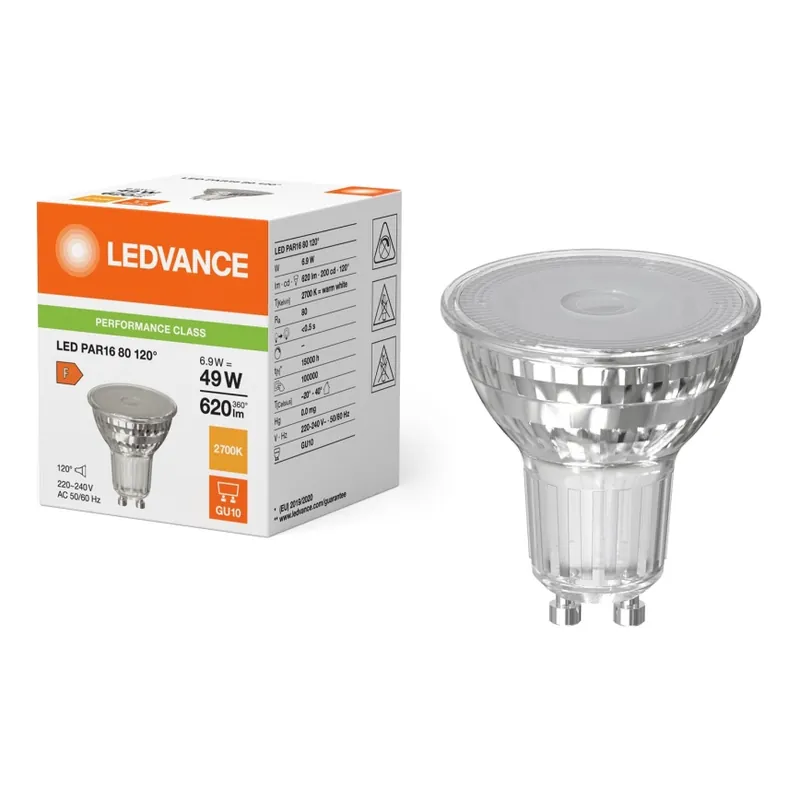 Bec LED reflector PAR16 GU10/6,9W/230V 2700K 120° - Ledvance Reducere
