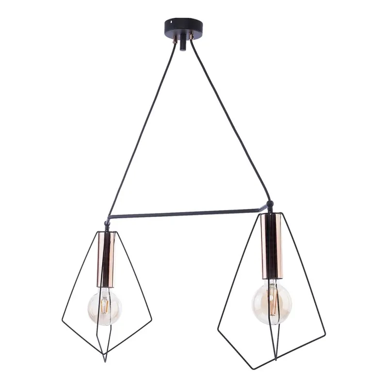 Preț promoțional Jupiter 1665 - Lustră pe cablu KAIR 2xE27/60W/230V negru/cupru