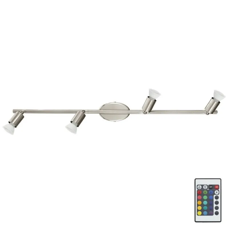 Plată securizată Spot LED RGB dimabil Eglo 75386 BUZZ-C 4xGU10/4W/230V + telecomandă