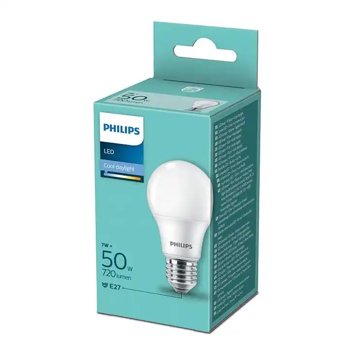 Bec LED Philips A60 E27/7W/230V 6500K Plată sigură