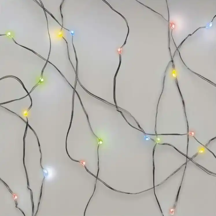 Ghirlandă LED multicoloră, 20 LED-uri, 2,4 m, 2x AA Livrare rapidă