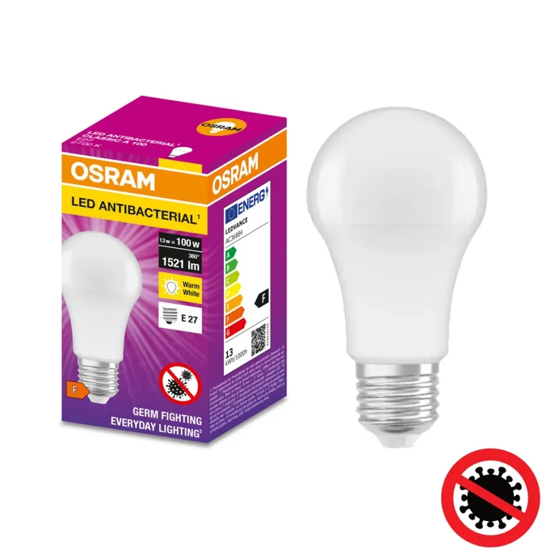 Bec LED antibacterian A60 E27/13W/230V 2700K Osram Vezi acum