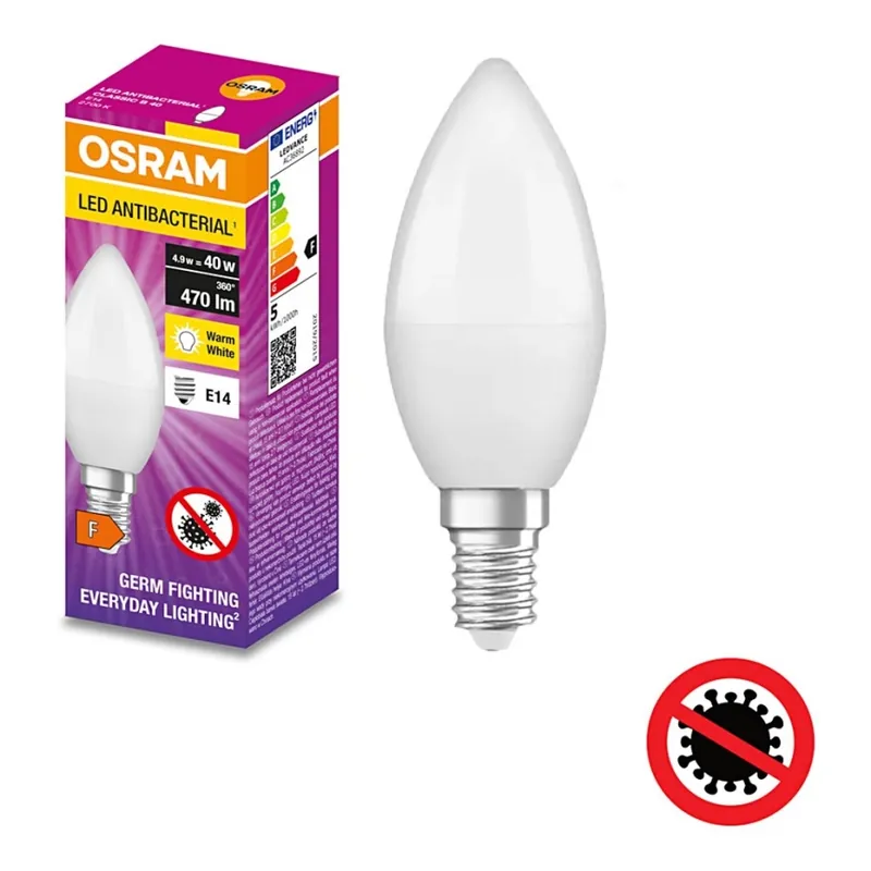 Bec LED antibacterian B40 E14/4,9W/230V 2700K Osram Reducere de preț