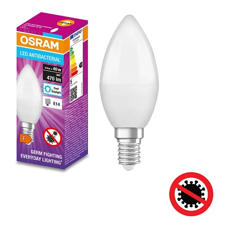 Bec LED antibacterian B40 E14/4,9W/230V 6500K Osram Lichidare de stoc