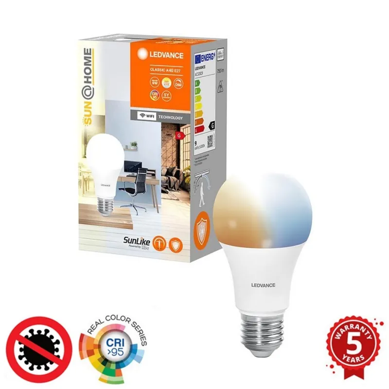 Bec LED antibacterian dimabil A40 E27/9W/230V Wi-Fi - Ledvance Reducere specială