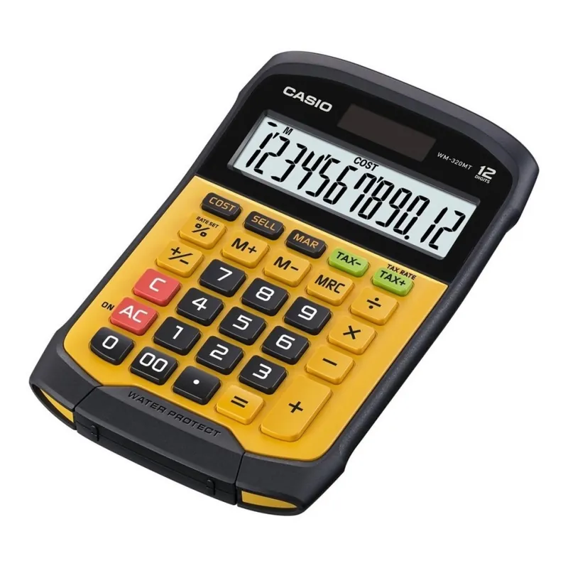 Calculator impermeabil de birou 1xCR2032 IP54 negru/portocaliu Casio Super ofertă