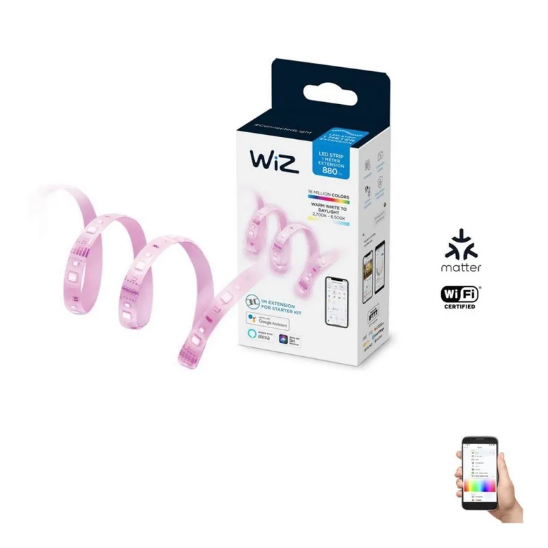 Bandă LED RGBW dimabilă 1m LED/11W/12V 2700-6500K Wi-Fi WiZ Livrare expres