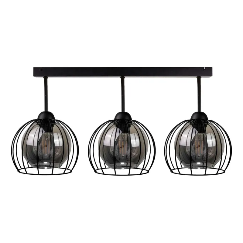 Lustră aplicată SOLO BLACK 3xE27/60W/230V Retur ușor