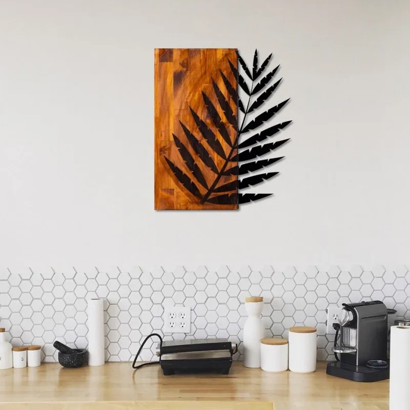Vezi acum Decorațiune de perete 58x50 cm lemn/metal frunză