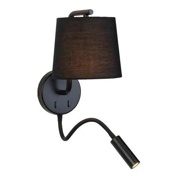Retur gratuit Corp de iluminat LED Zambelis H57 flexibil LED/3W + 1xE27/40W/230V negru