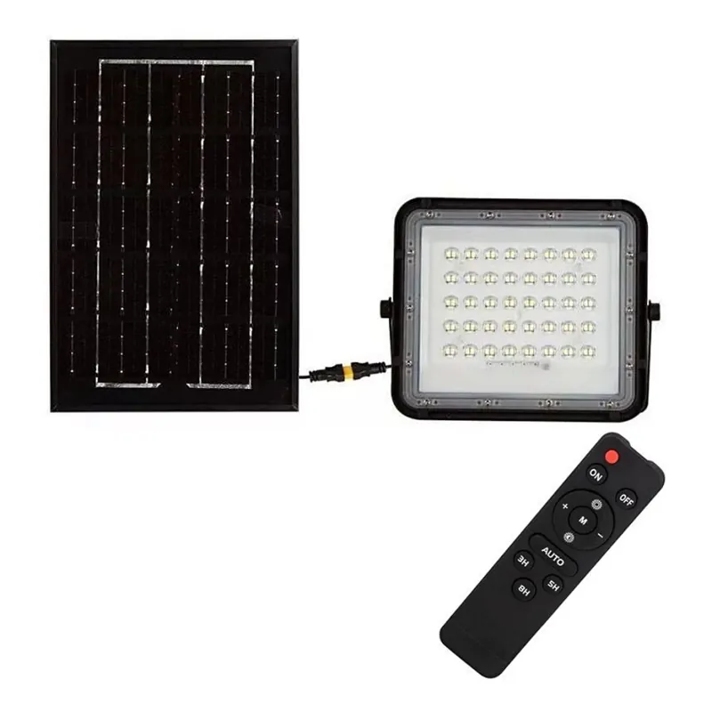 Plată sigură Proiector LED solar dimabil de exterior LED/6W/3,2V IP65 4000K negru + telecomandă