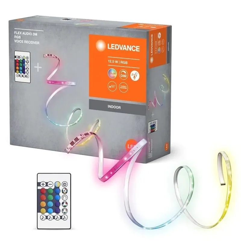 Bandă LED RGB dimabilă FLEX AUDIO 3m LED/12,5W/230V Ledvance + telecomandă Preferatul clienților
